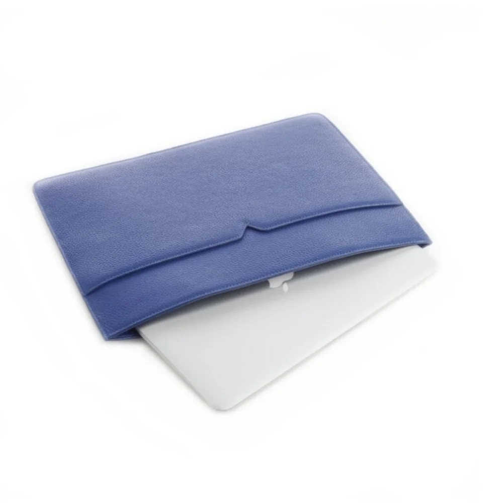 Blue Leather Underarm Portfolio -  13″ Laptop Sleeve by Royce